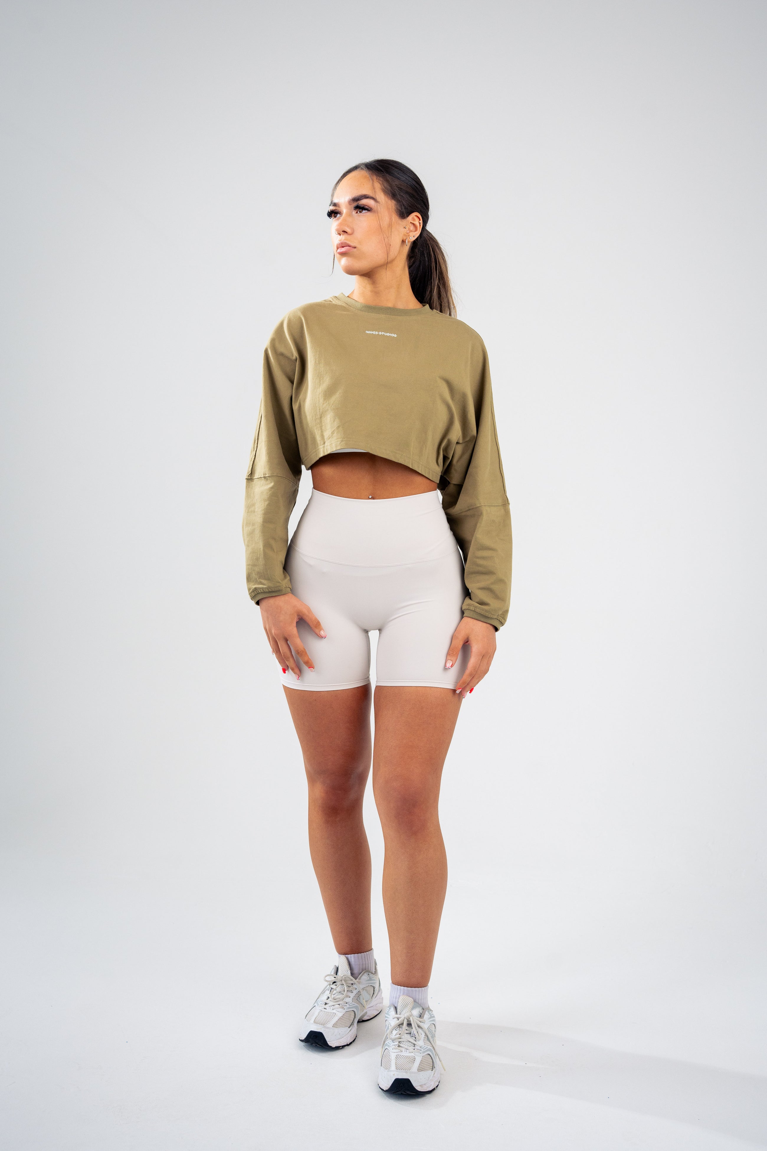 Slouch Long Sleeve Crop Top