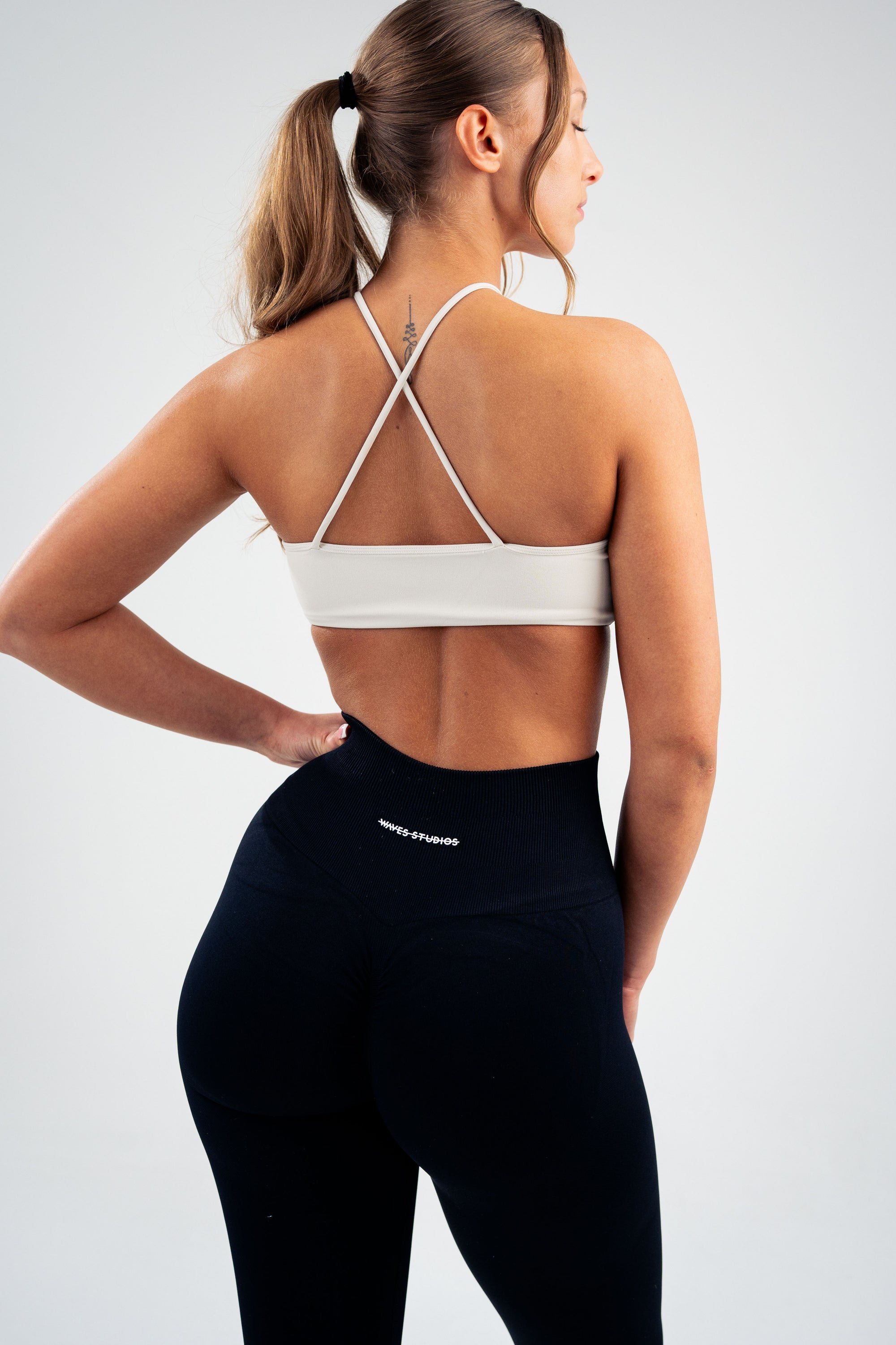 Cross-Front Teardrop Sports Bra