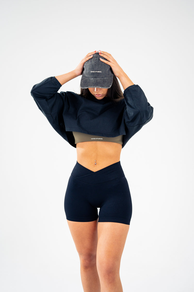 Slouch Long Sleeve Crop Top