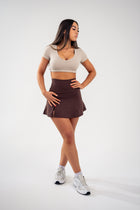 Side-Hem High Waist Skirt