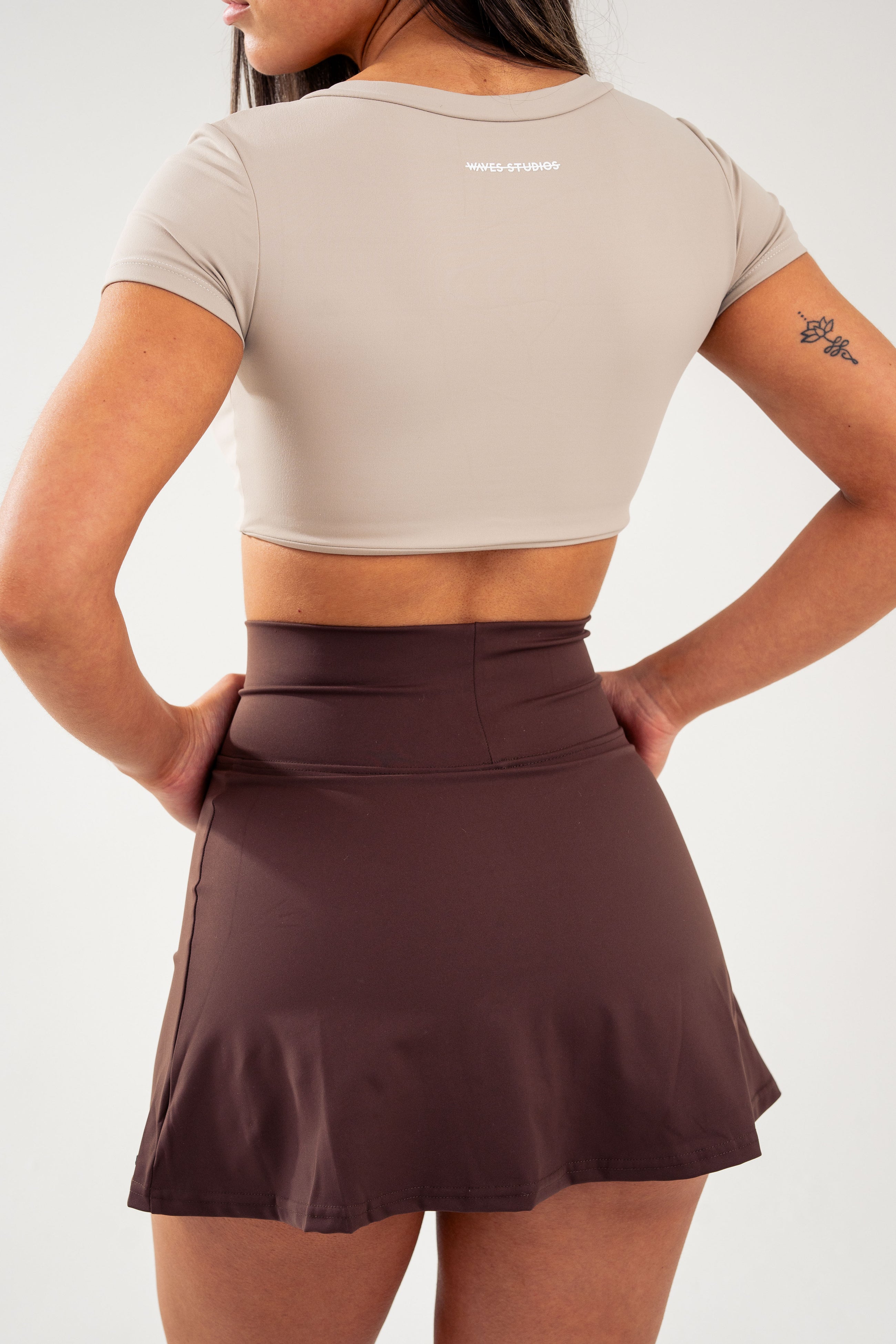 Side-Hem High Waist Skirt